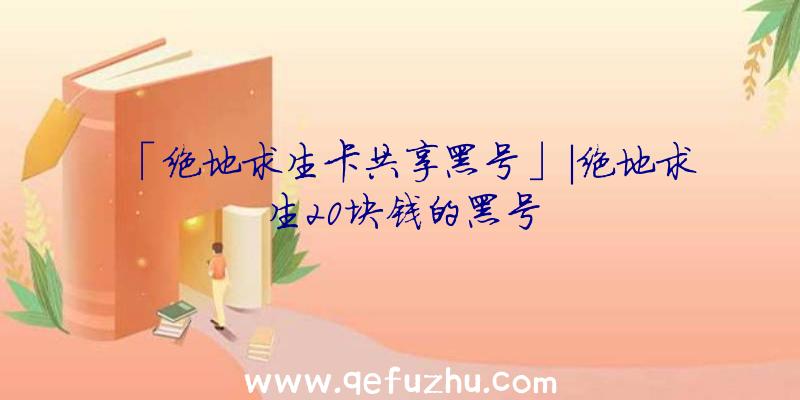 「绝地求生卡共享黑号」|绝地求生20块钱的黑号